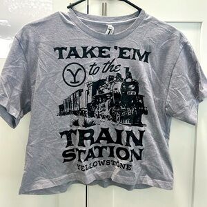 Take Em to the Train Station Crop T-Shirt S